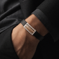 Premium Black Silicon Bracelet with Rose Gold Diamond Rectangular Motif