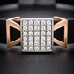 Modern Designer Black Silicon Bracelet with Rose Gold Diamond Detailing