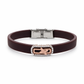 Luxury Brown Silicon Bracelet with Rose Gold Butterfly & Diamond Frame