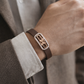 Luxury Brown Silicon Bracelet with Rose Gold Butterfly & Diamond Frame