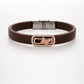 Luxury Brown Silicon Bracelet with Rose Gold Butterfly & Diamond Frame