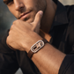 Luxury Brown Silicon Bracelet with Rose Gold Butterfly & Diamond Frame