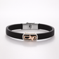 Luxury Brown Silicon Bracelet with Rose Gold Butterfly & Diamond Frame