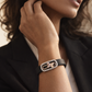 Luxury Brown Silicon Bracelet with Rose Gold Butterfly & Diamond Frame