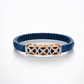 Premium Navy Stretch Bracelet with Rose Gold & Diamond Accents