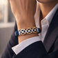 Premium Navy Stretch Bracelet with Rose Gold & Diamond Accents