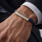 Aurelian Keyline Pavé Bracelet in Deep Blue Belt & Rose Gold