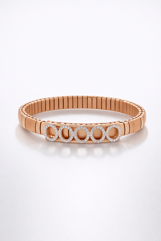 Eternity Halo Symphony Bracelet in Rose Gold & Diamond Accents