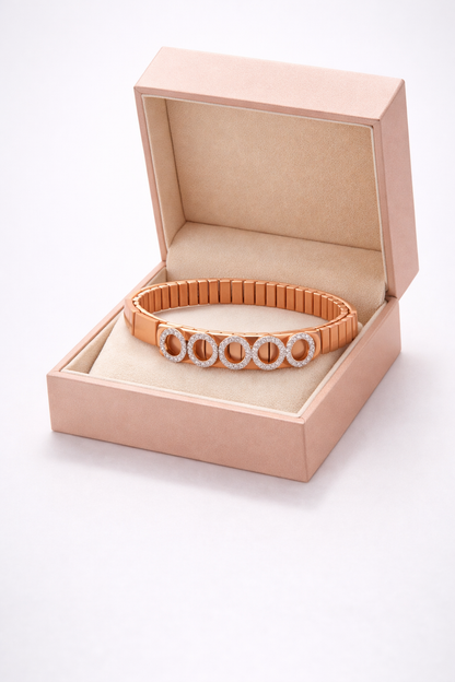 Eternity Halo Symphony Bracelet in Rose Gold & Diamond Accents
