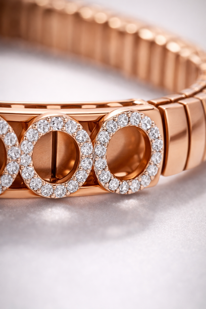 Eternity Halo Symphony Bracelet in Rose Gold & Diamond Accents