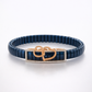Eternal Bond Embrace Bracelet in Deep Blue Enamel & Rose Gold