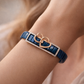 Eternal Bond Embrace Bracelet in Deep Blue Enamel & Rose Gold