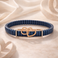 Eternal Bond Embrace Bracelet in Deep Blue Enamel & Rose Gold