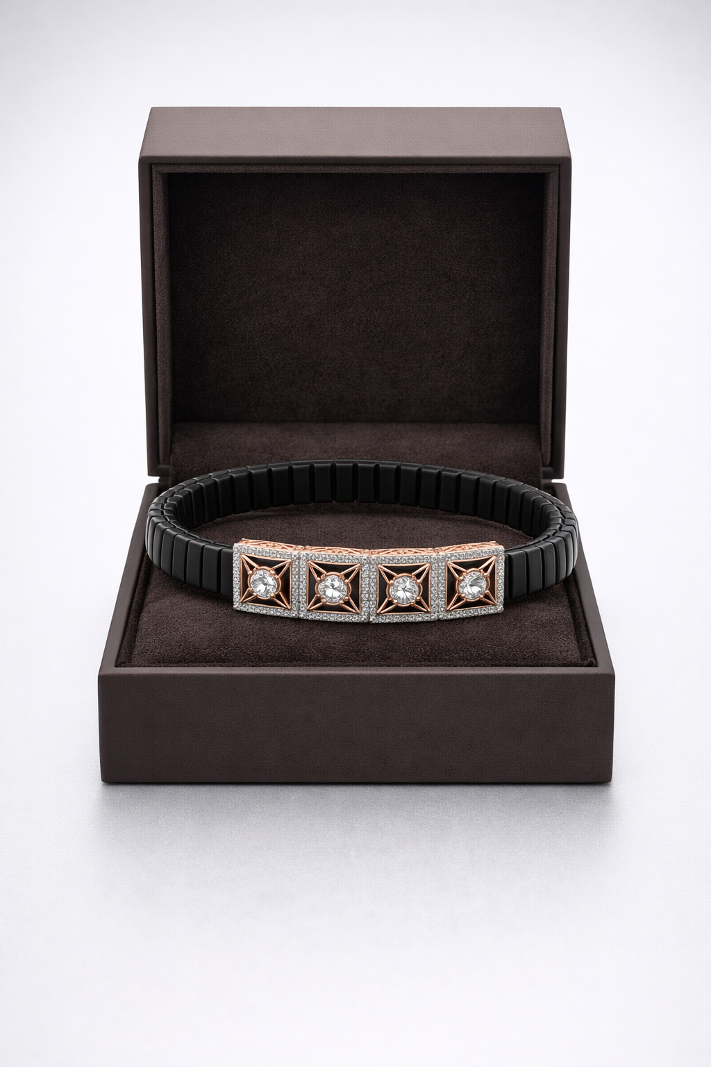Imperial Starline Diamond Bracelet in Black Enamel & Rose Gold
