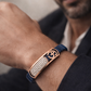 Sacred Om Lumière Bracelet in Deep Blue Enamel, Rose Gold & Diamond Pavé