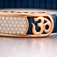Sacred Om Lumière Bracelet in Deep Blue Enamel, Rose Gold & Diamond Pavé