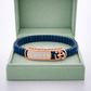 Sacred Om Lumière Bracelet in Deep Blue Enamel, Rose Gold & Diamond Pavé
