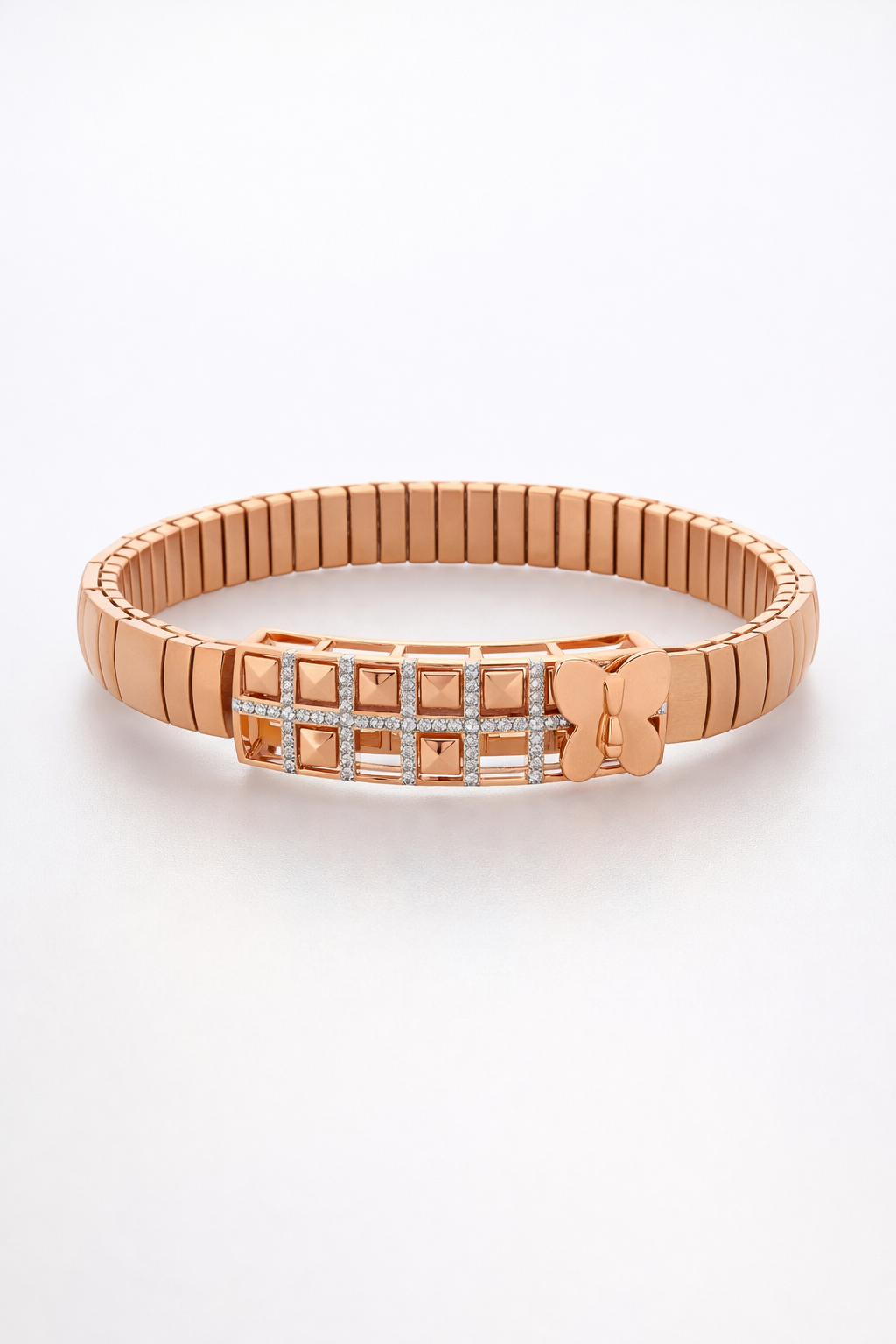 Monarch Butterfly Mosaic Bracelet in Rose Gold & Diamond Accents