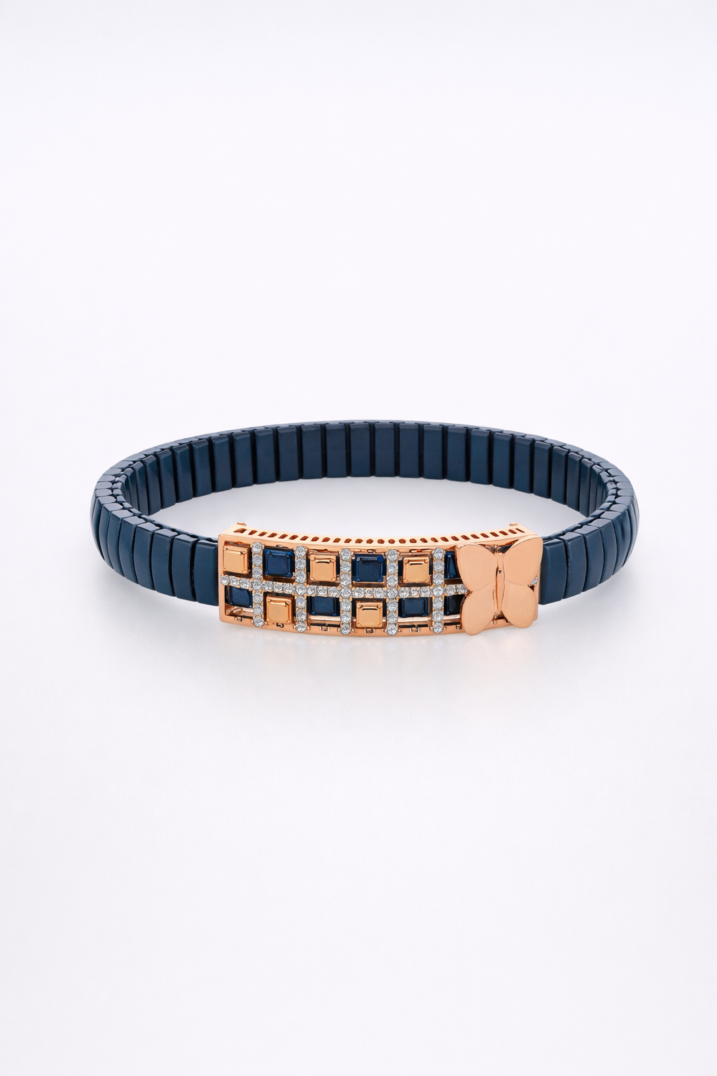 Monarch Butterfly Mosaic Bracelet in Rose Gold & Diamond Accents