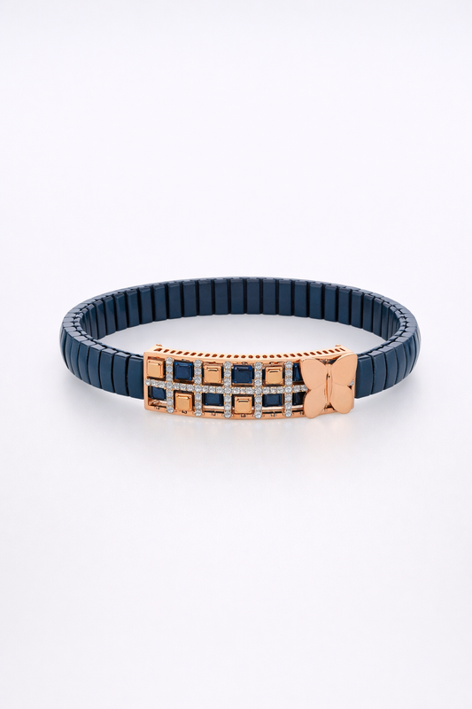 Monarch Butterfly Mosaic Bracelet in Rose Gold & Diamond Accents