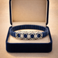 Eternis Circle Harmony Bracelet in Deep Blue Enamel & Diamond Accents