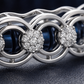 Eternis Circle Harmony Bracelet in Deep Blue Enamel & Diamond Accents