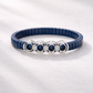 Eternis Circle Harmony Bracelet in Deep Blue Enamel & Diamond Accents