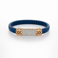Lumière Lattice Pavé Bracelet in Deep Blue Enamel & Rose Gold