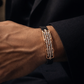 Noir Radiance Rail Bracelet in Black Enamel, Rose Gold & Diamond Pavé