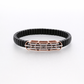 Noir Radiance Rail Bracelet in Black Enamel, Rose Gold & Diamond Pavé