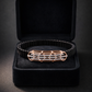 Noir Radiance Rail Bracelet in Black Enamel, Rose Gold & Diamond Pavé