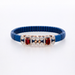 Imperial Ruby Symphony Bracelet in Blue Stretchable Belt & Rose Gold