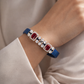 Imperial Ruby Symphony Bracelet in Blue Stretchable Belt & Rose Gold