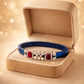 Imperial Ruby Symphony Bracelet in Blue Stretchable Belt & Rose Gold