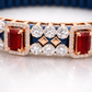 Imperial Ruby Symphony Bracelet in Blue Stretchable Belt & Rose Gold