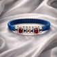 Imperial Ruby Symphony Bracelet in Blue Stretchable Belt & Rose Gold