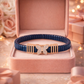 Celeste Butterfly Unisex Bracelet in Deep Blue Enamel with Diamond Accents