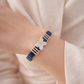Celeste Butterfly Unisex Bracelet in Deep Blue Enamel with Diamond Accents