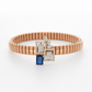 Aurevoir Sapphire Frame Bracelet in Rose Gold & Diamond Pavé