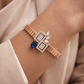 Aurevoir Sapphire Frame Bracelet in Rose Gold & Diamond Pavé