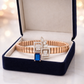 Aurevoir Sapphire Frame Bracelet in Rose Gold & Diamond Pavé