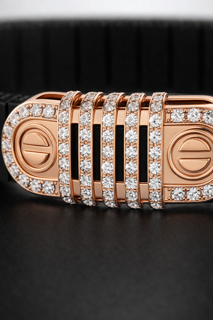 Nocturne Elite Bracelet in Black Enamel with Diamond Crest