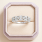 Sparkling Cluster Silver Band Ring with Marquise Stones