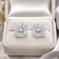 Elegant Silver Floral CZ Stud Earrings