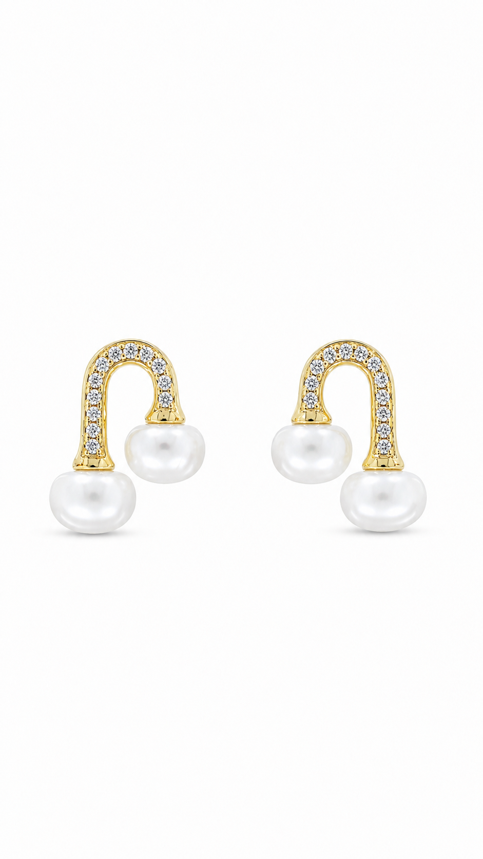 Gold-Tone Pearl Earrings