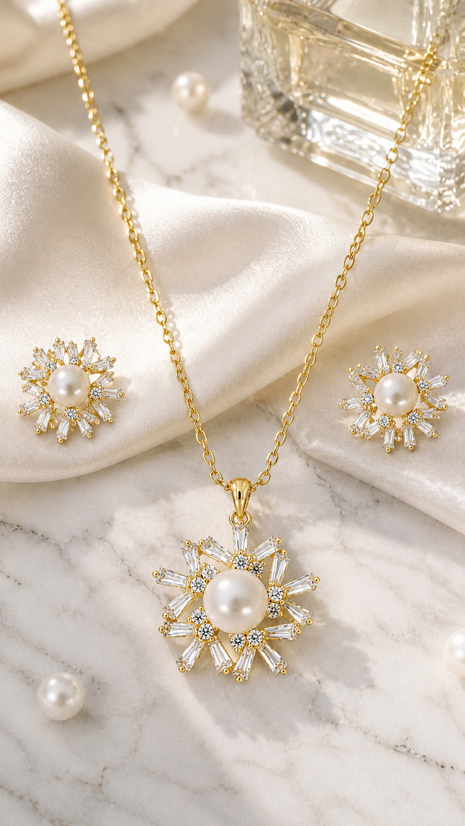 Sunburst Necklace & Earrings Set
