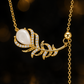 Golden Feather Pearl Necklace