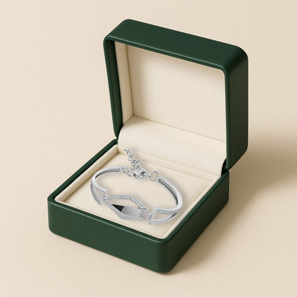 Silver Modern Geometric CZ Bracelet for Women