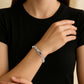 Silver Modern Geometric CZ Bracelet for Women