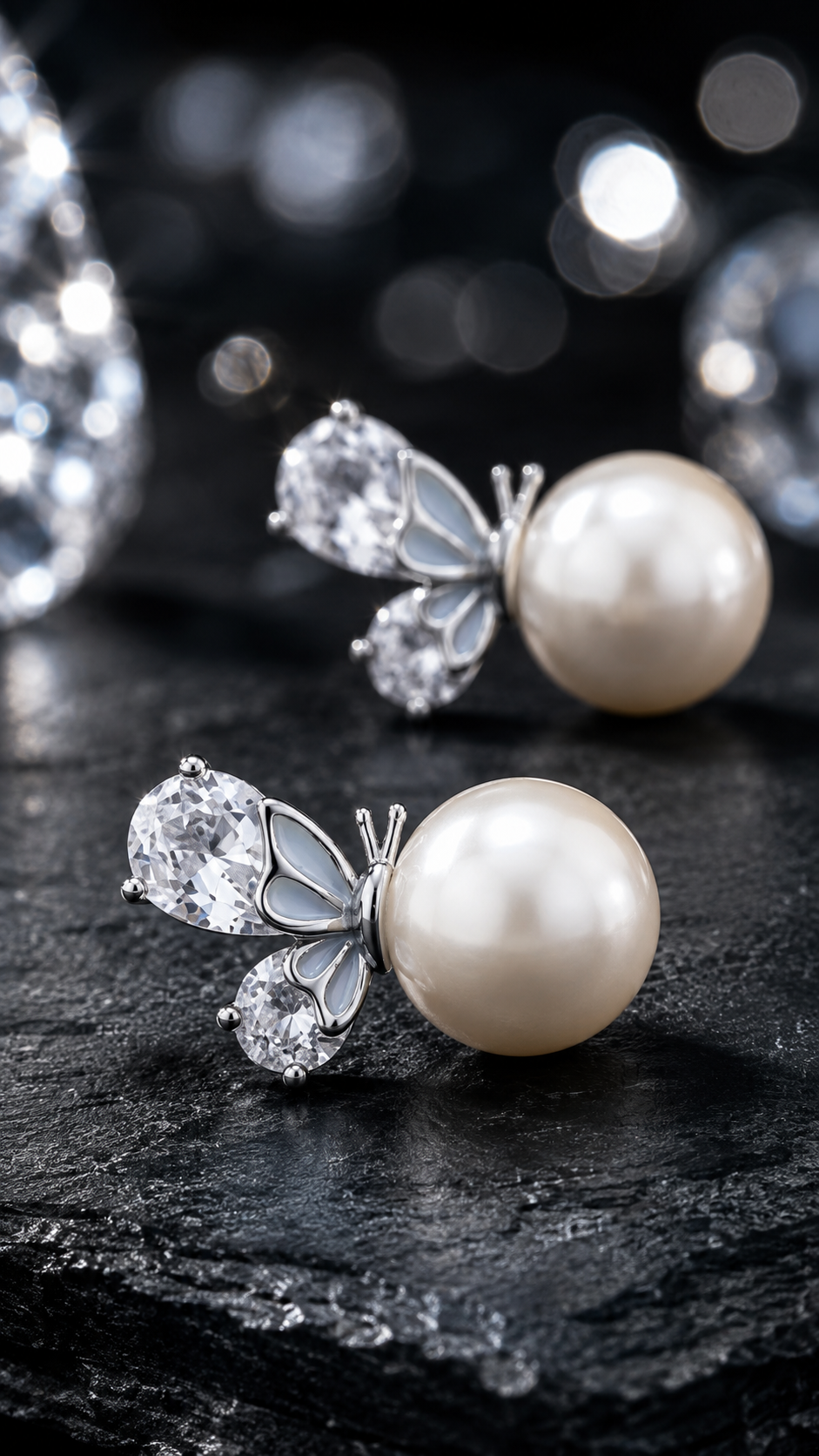 Pearl Butterfly Earrings